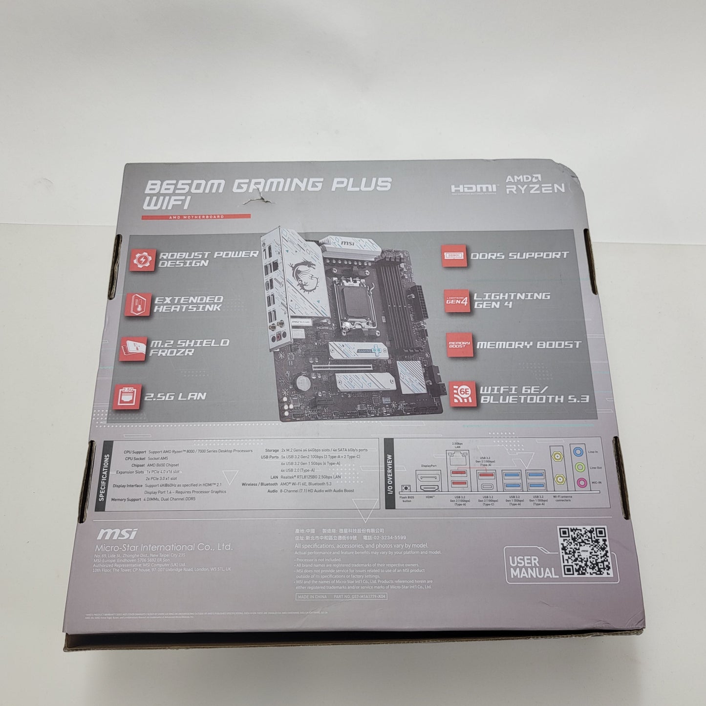 MSi B650m Gaming Plus WIFI AM5 mATX Open Box