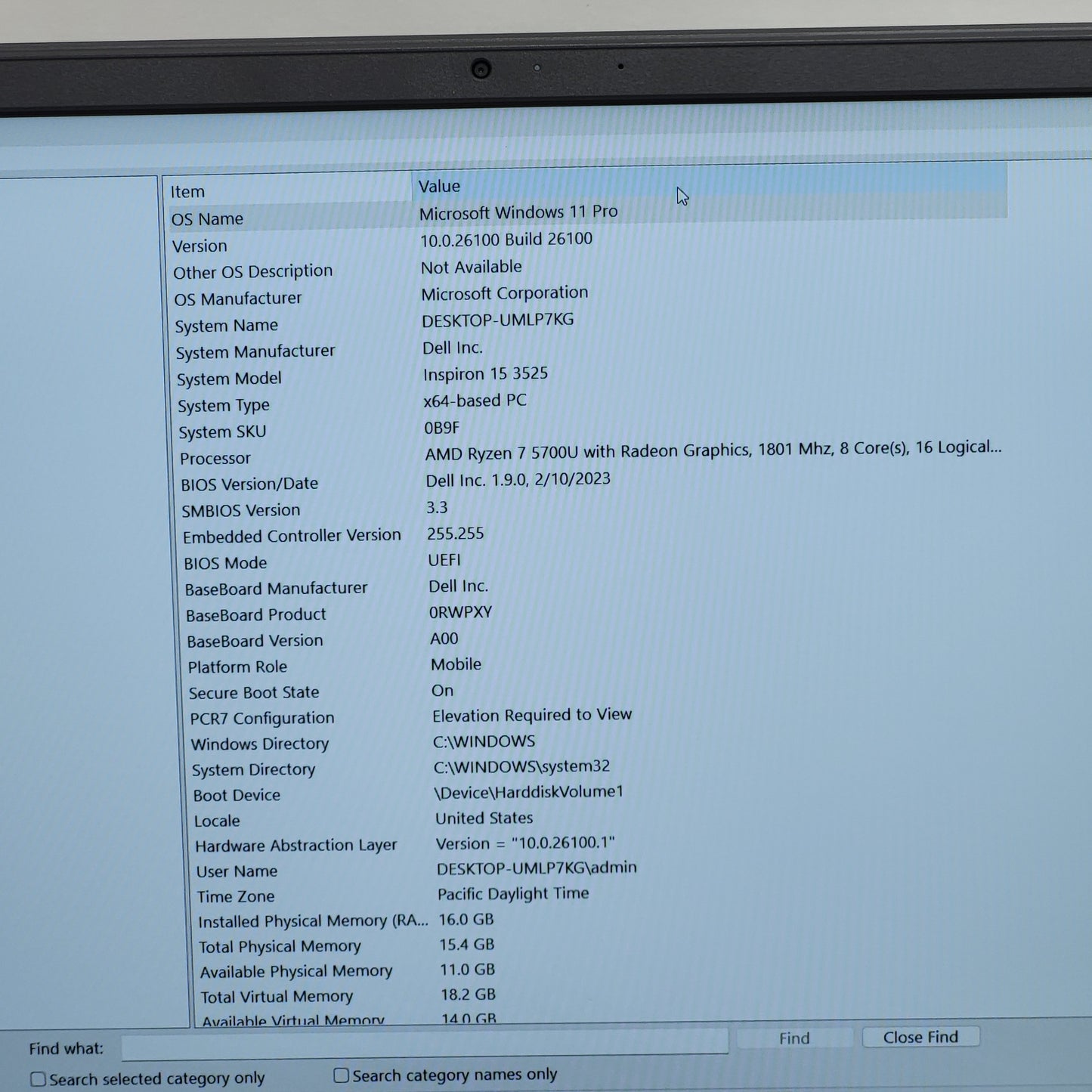 Dell Inspiron 15 3525 15.6" Ryzen 7 5700U 1.8GHz 16GB RAM 1TB SSD