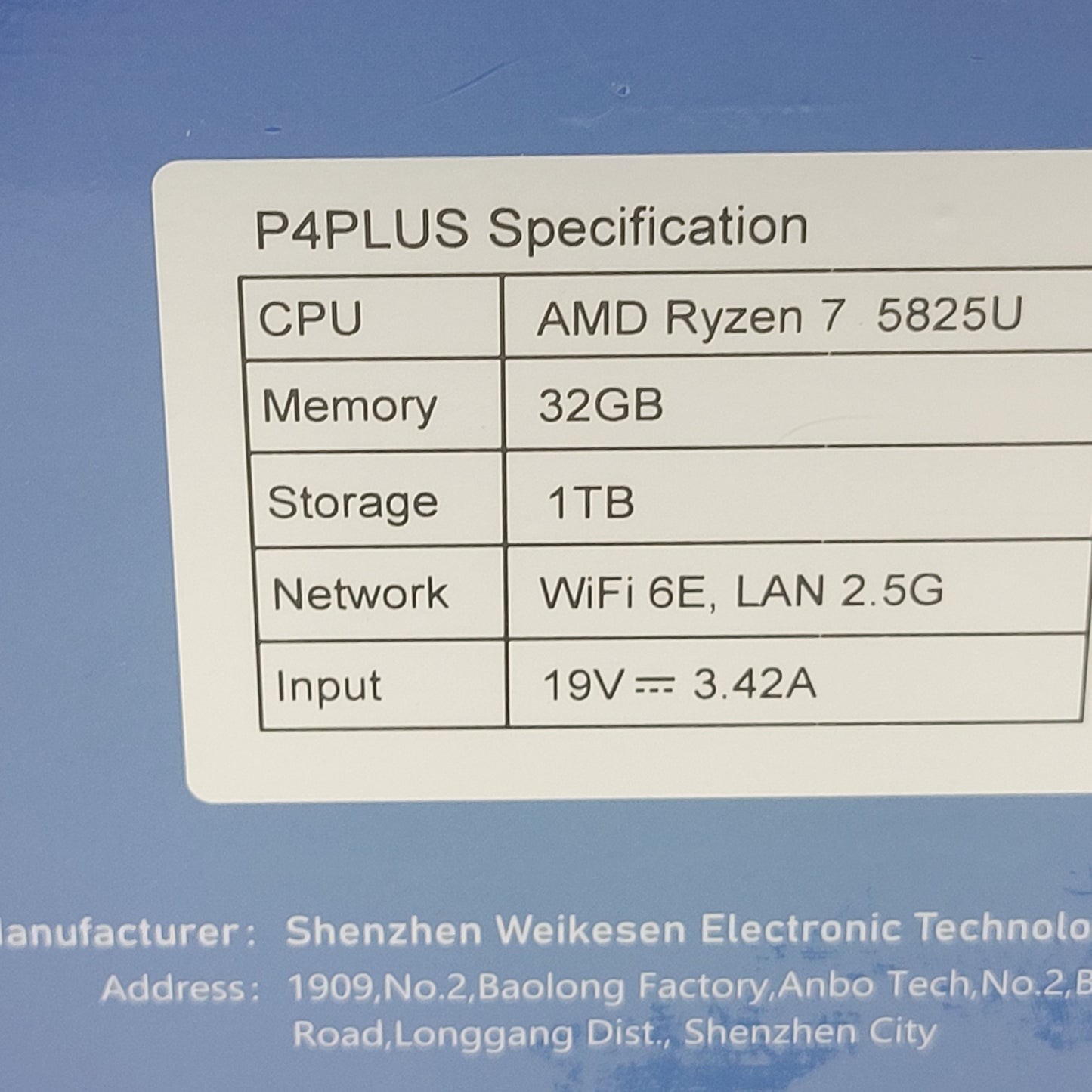 New Beelink p4plus ryzen 7 5825u 3.20GHz 32GB RAM 1TB SSD
