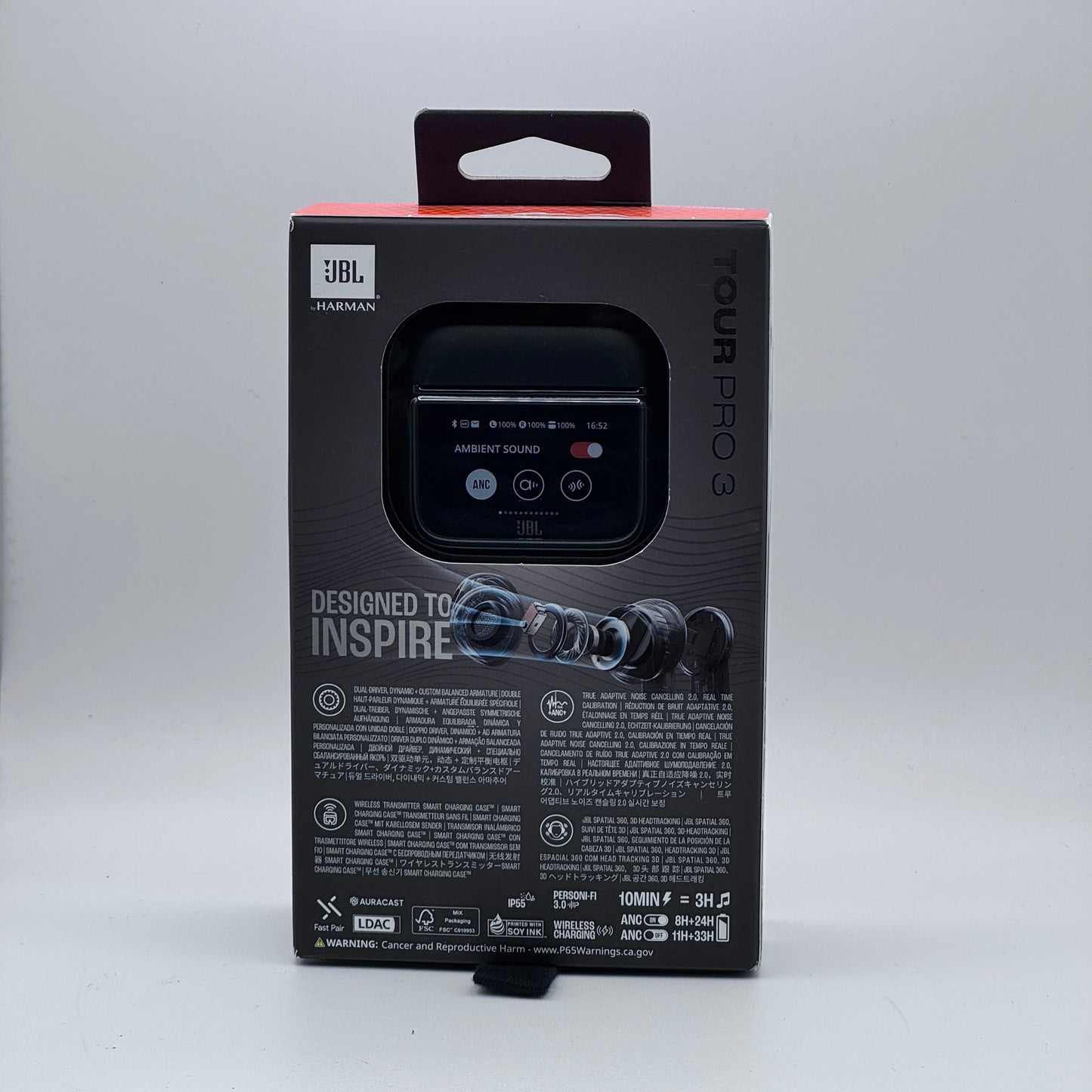 New JBL Tour Pro 3 Noise Cancelling Wireless Earbuds Black