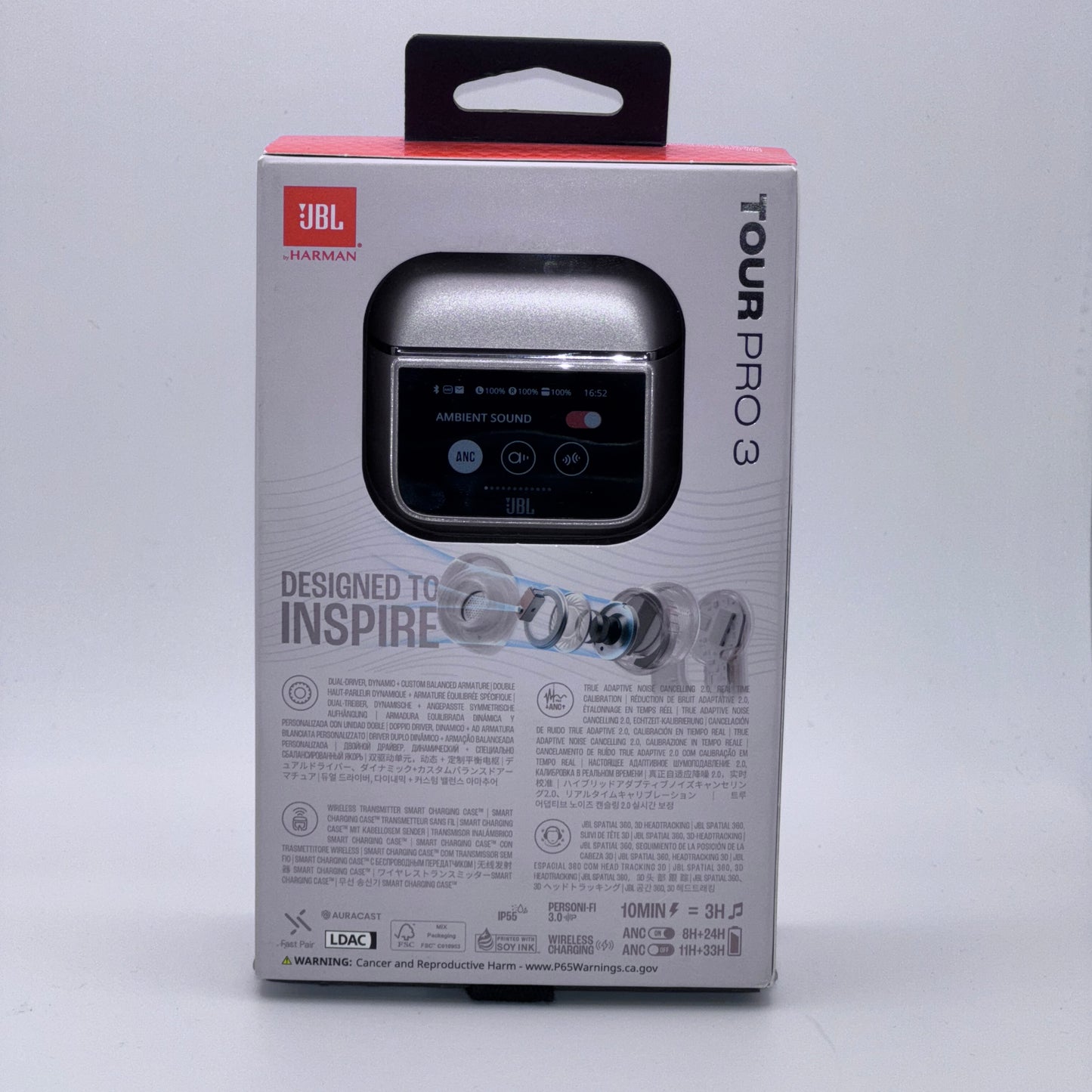 New JBL Tour Pro 3 Noise Cancelling Wireless Earbuds Cream