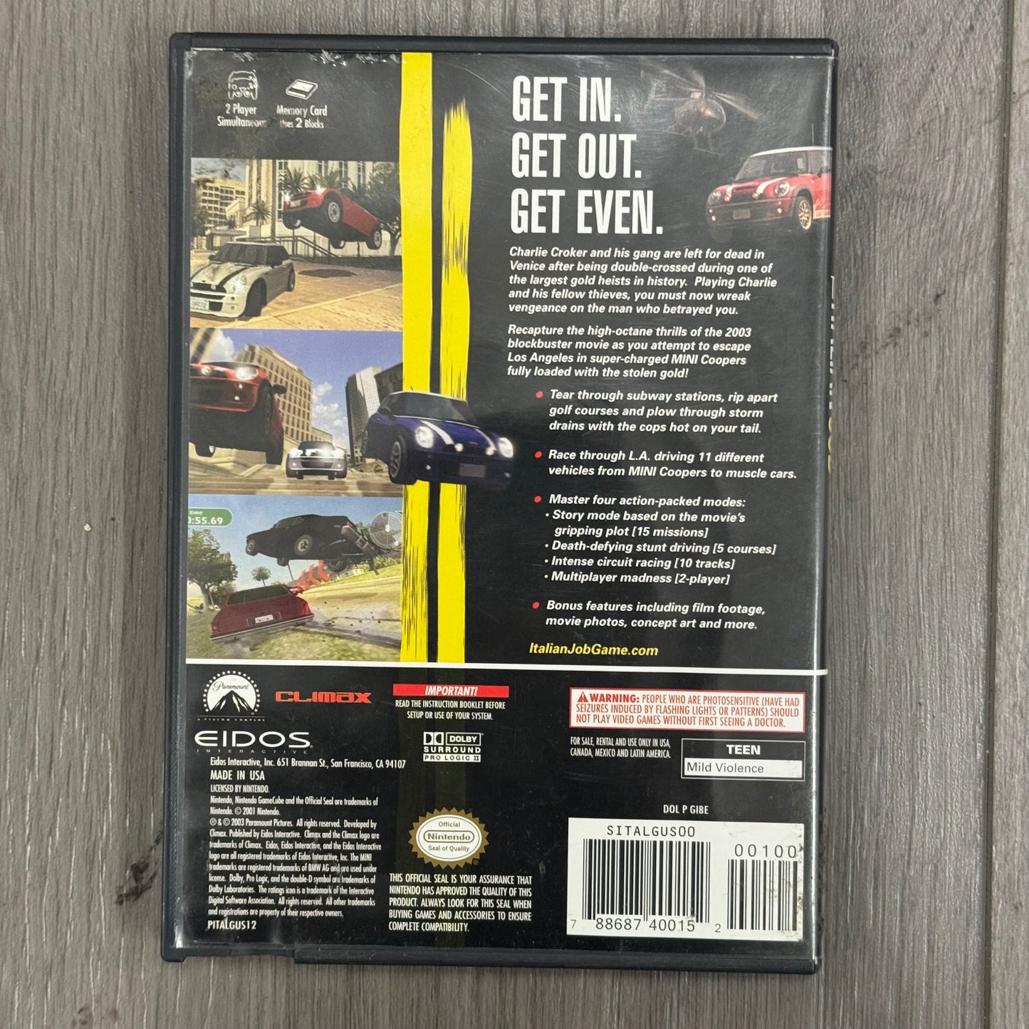 Italian Job (Nintendo GameCube, 2003)