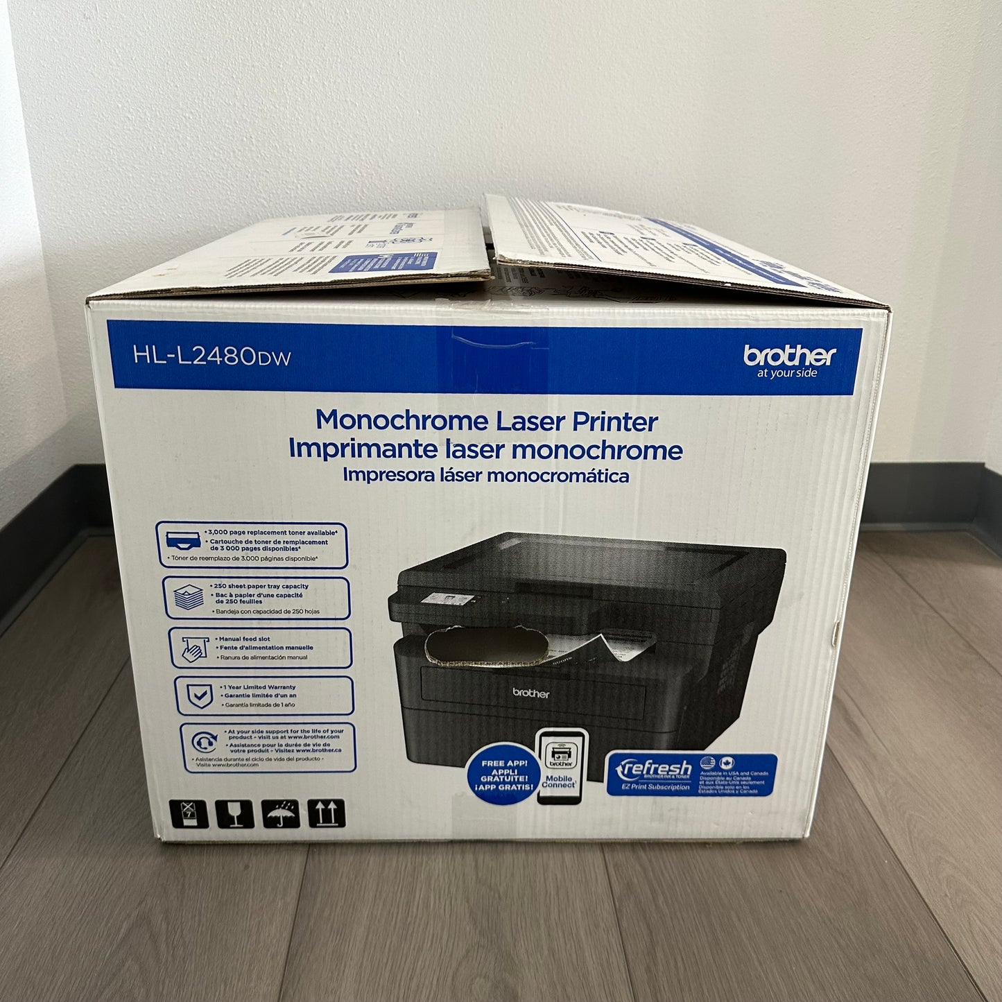 New Brother HL-L24080DW Laser Printer HLL2480DW Open Box