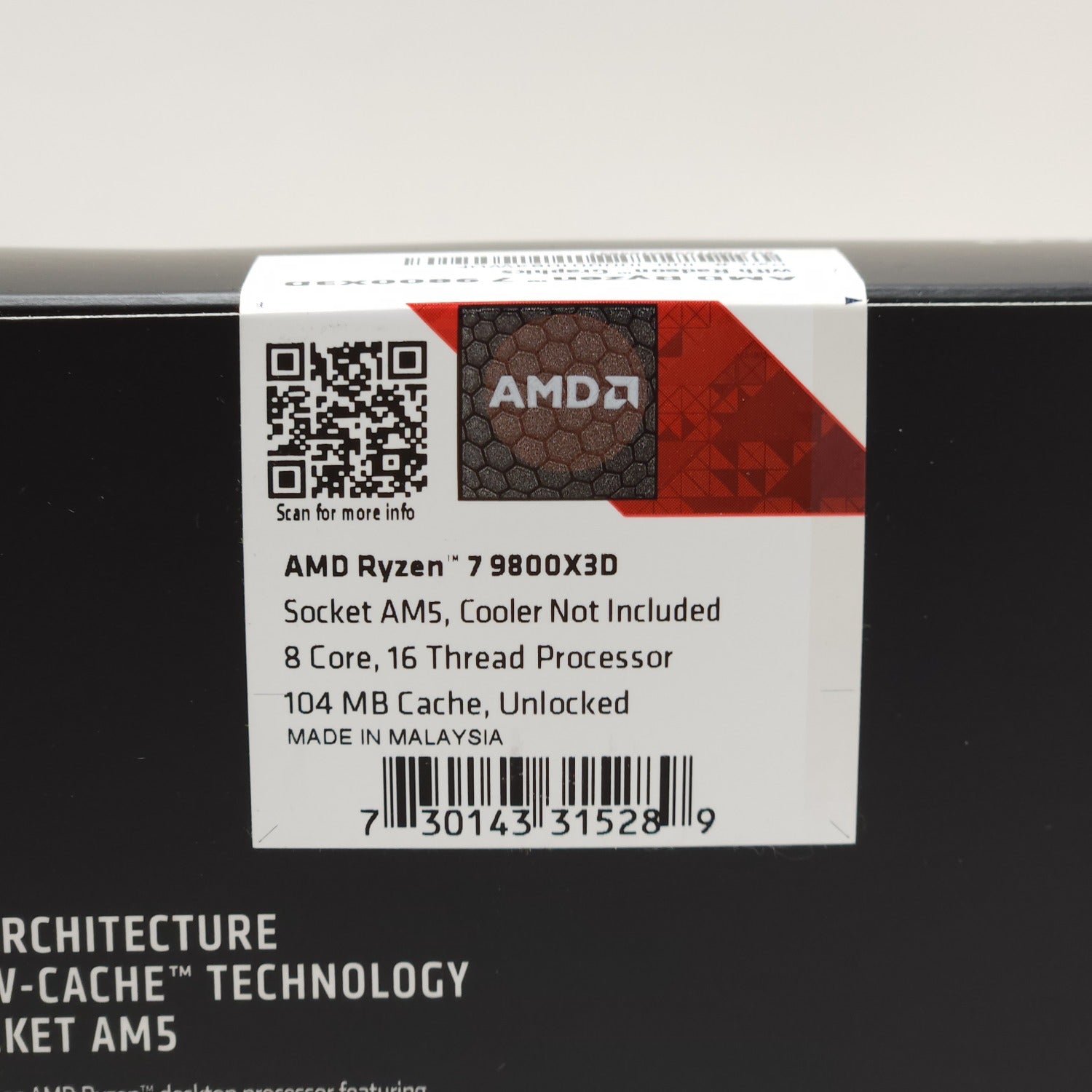 New AMD Ryzen 7 9800X3D 4.70GHz 8 Core 100-100001084WOF 16 Thread