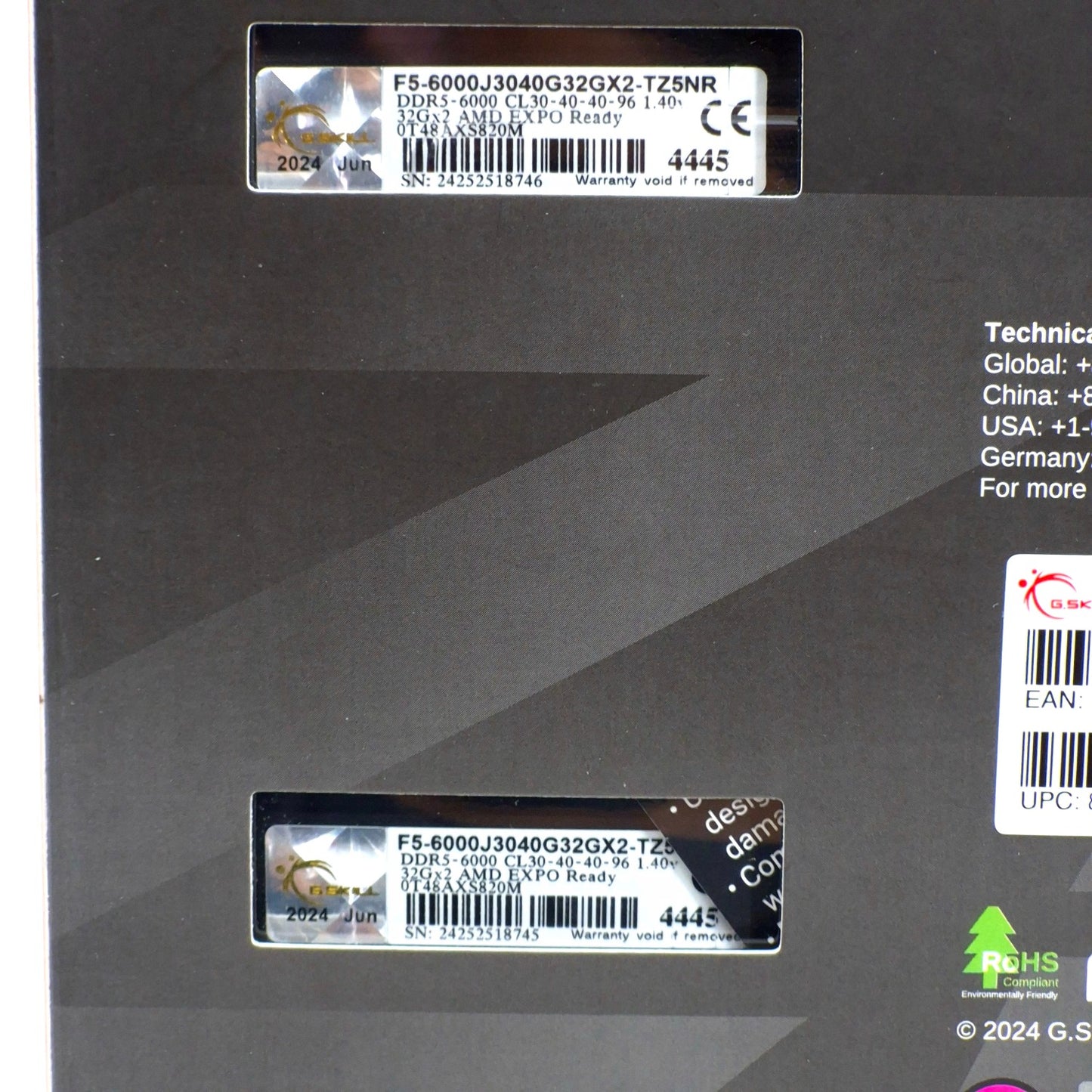 New G.Skill Trident Z5 RGB Series 64GB (2x32GB) RAM DDR5 6000MHz