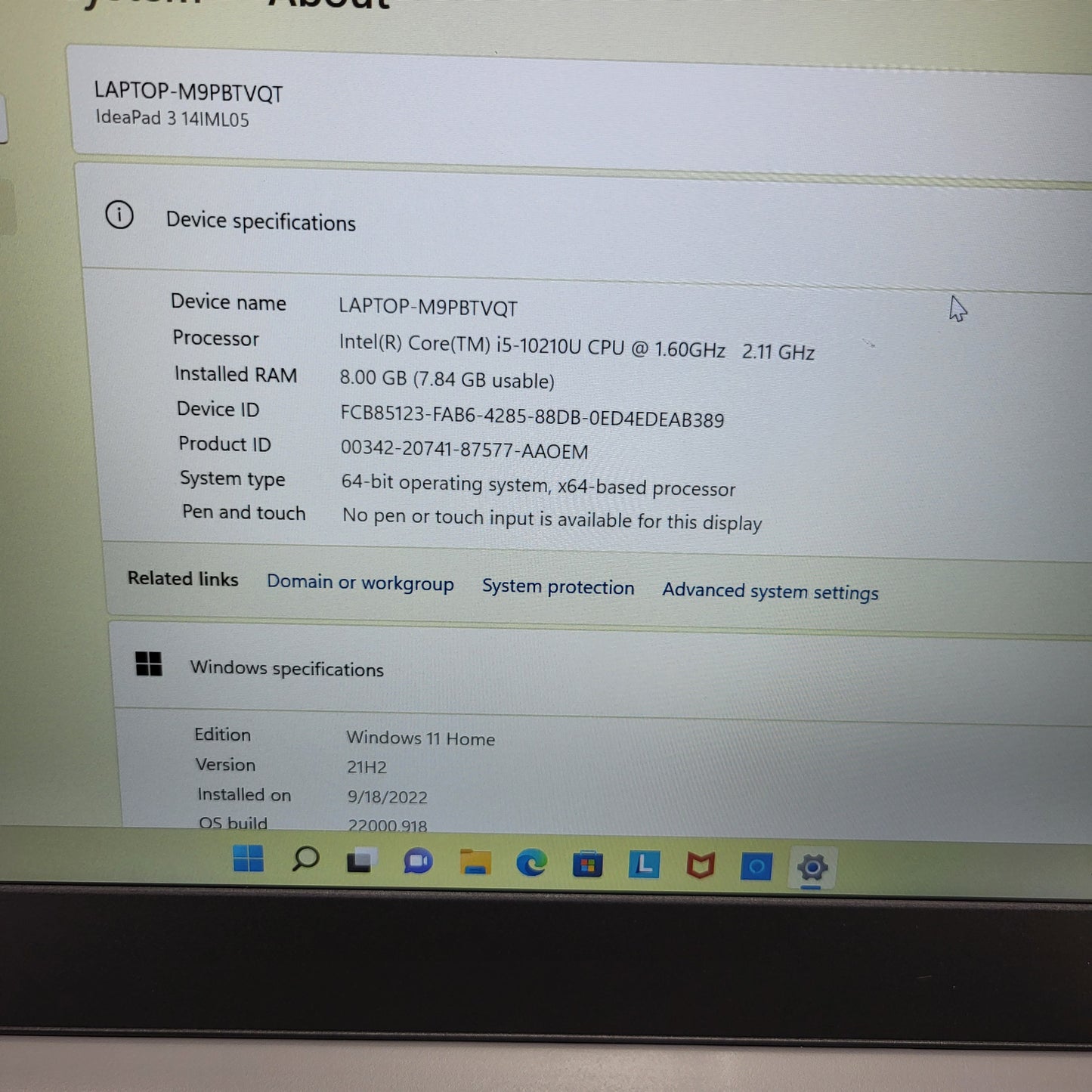 Lenovo IdeaPad 3 14IML05 15.6" i5-10210U 1.6GHz 8GB RAM 512GB SSD