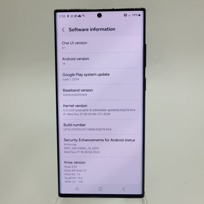 AT&T Samsung Galaxy S22 Ultra 12GB RAM 256GB SM-S908U Absolute Black
