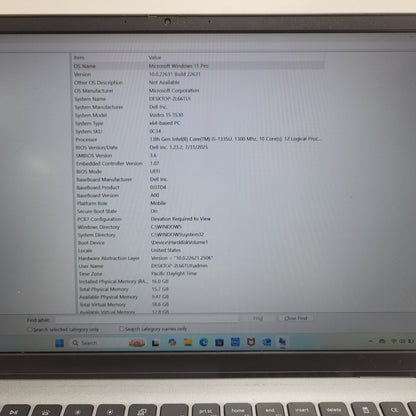 Dell Vostro 15 3530 15.6" i5-1335U 1.3GHz 16GB RAM 1TB SSD
