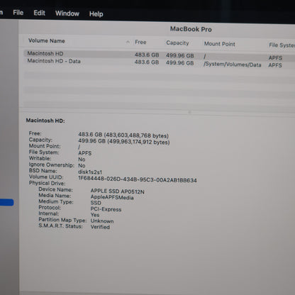 2019 Apple MacBook Pro 16" i7 32GB 1TB Space Gray Radeon Pro 5300M