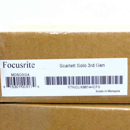 New Focusrite Scarlett Solo (3rd Gen) USB Audio Interface