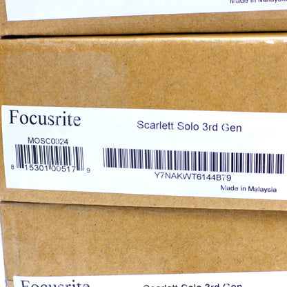 New Focusrite Scarlett Solo (3rd Gen) USB Audio Interface