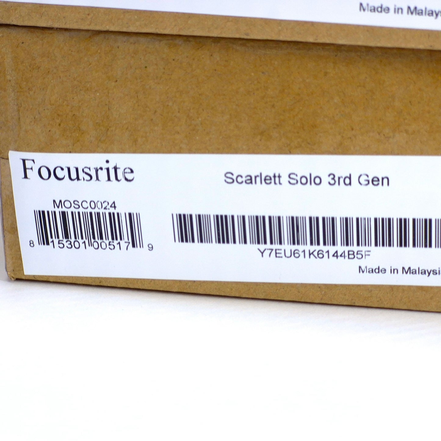 New Focusrite Scarlett Solo (3rd Gen) USB Audio Interface