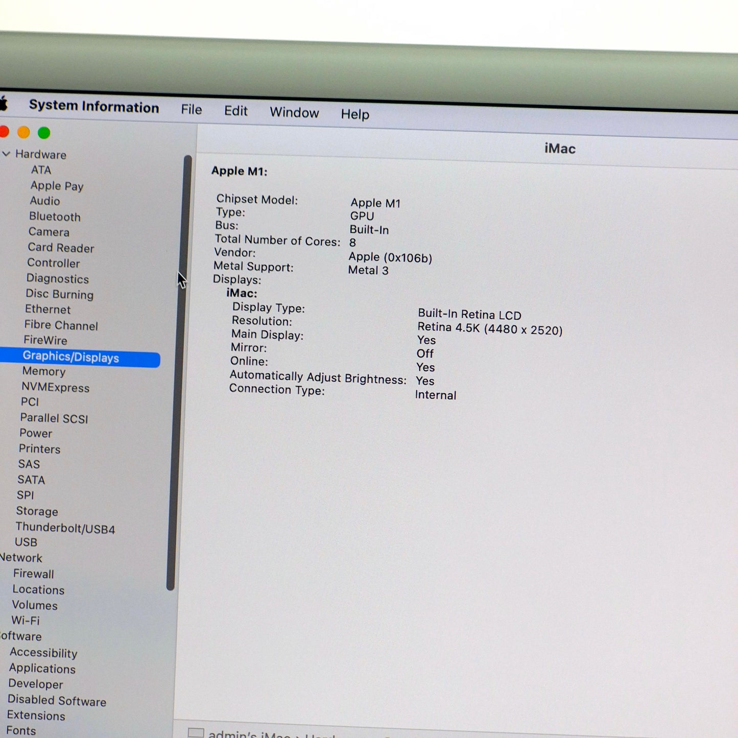 2021 Apple iMac 24" M1 7 Core 3.2GHz 8GB RAM 512GB SSD Silver Z131000LBLL/A