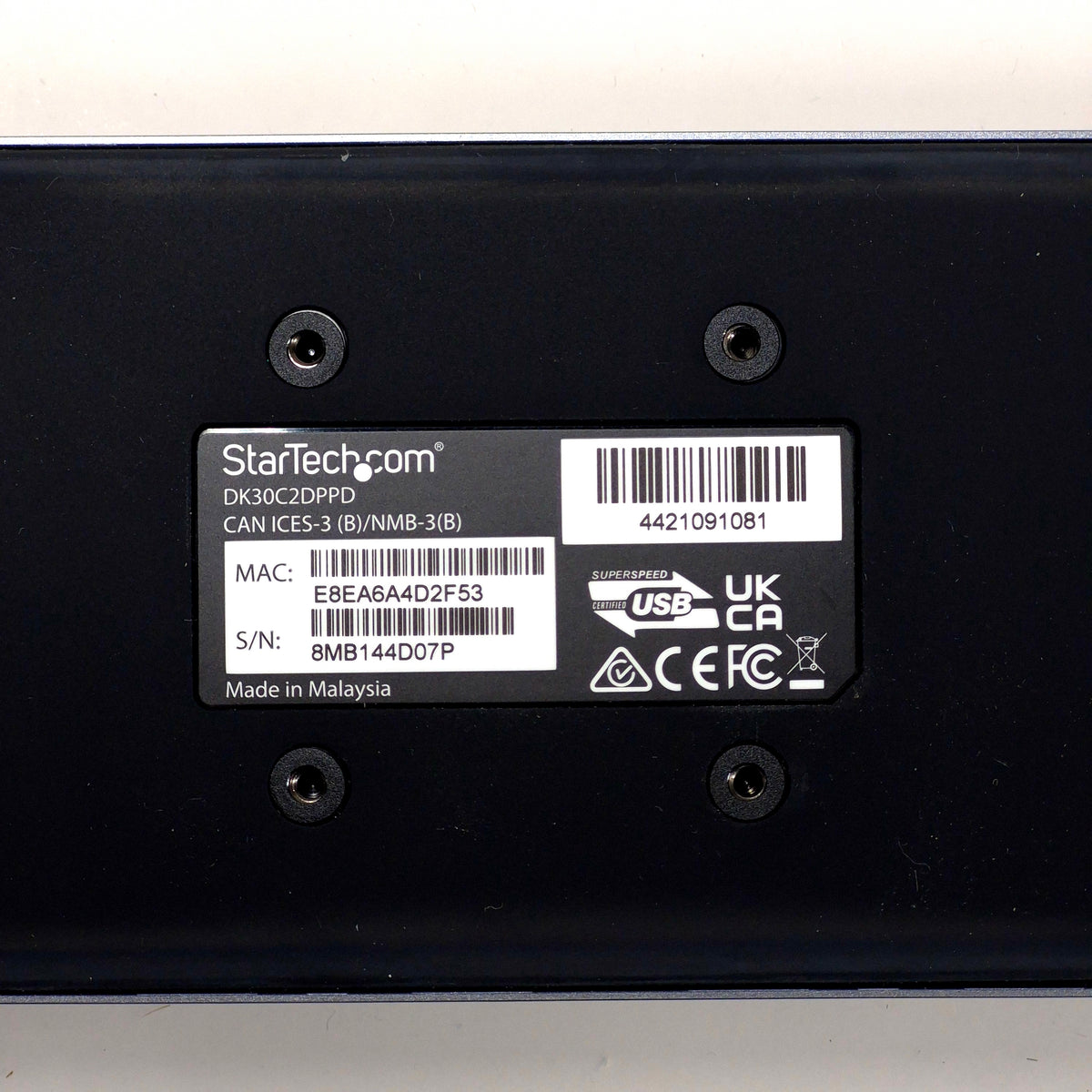 Startech DK30c2dppd Four Port Hub DK30C2DPPD