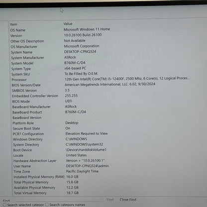 Custom PC i5-12400F 16GB RAM 1TB SSD RTX 3050