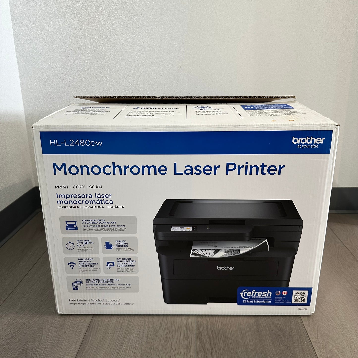 New Brother HL-L24080DW Laser Printer HLL2480DW Open Box