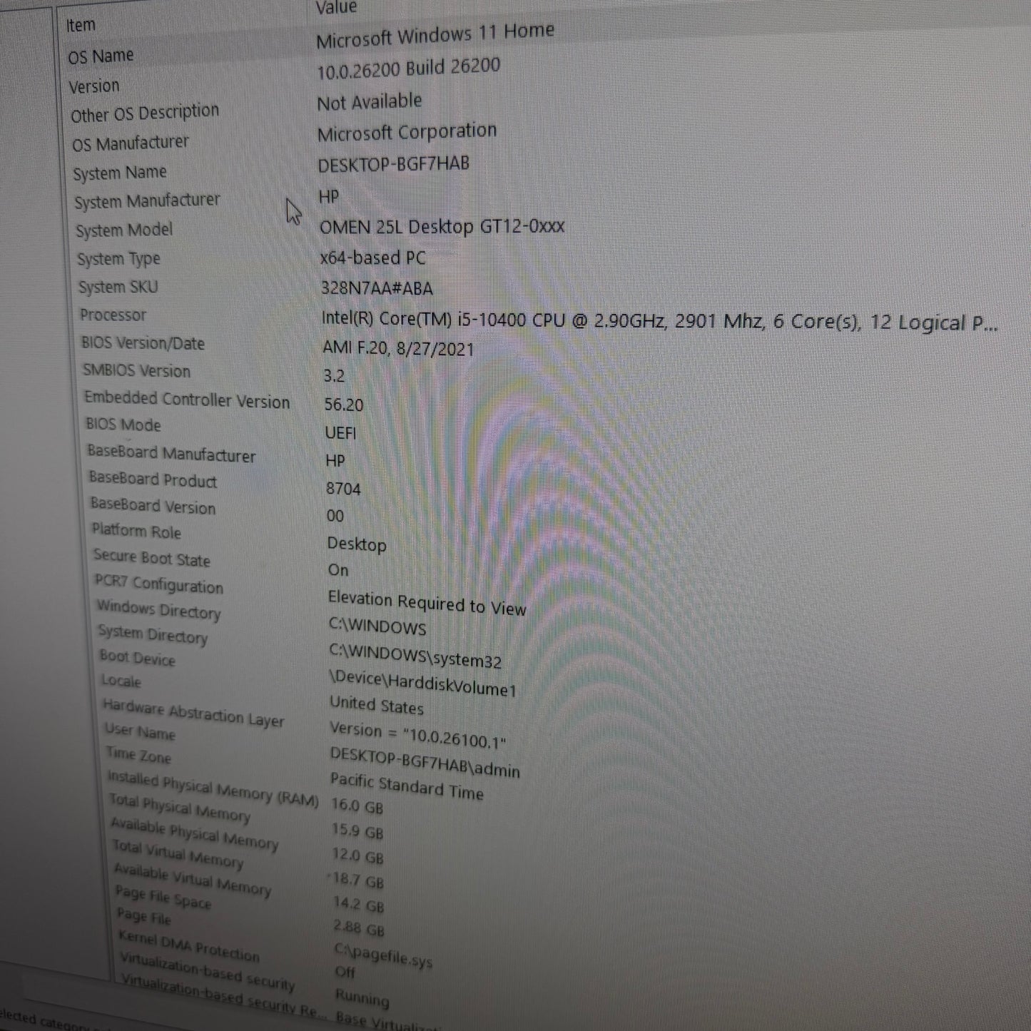 HP Omen PC i5-10400 3.20GHz 16GB RAM Nvidia GeForce GTX 1660 super
