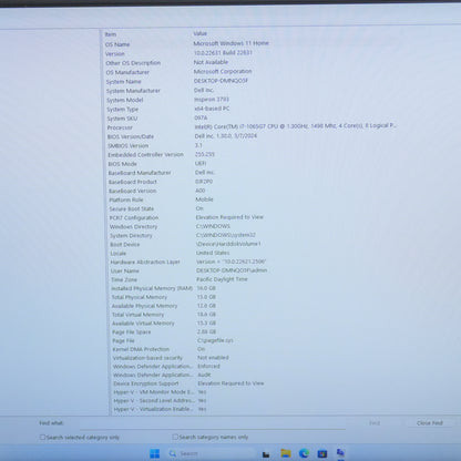 Dell Inspiron 3793 17.3" i7-1065G7 1.5GHz 16GB RAM 256gb SSD 2TB HDD
