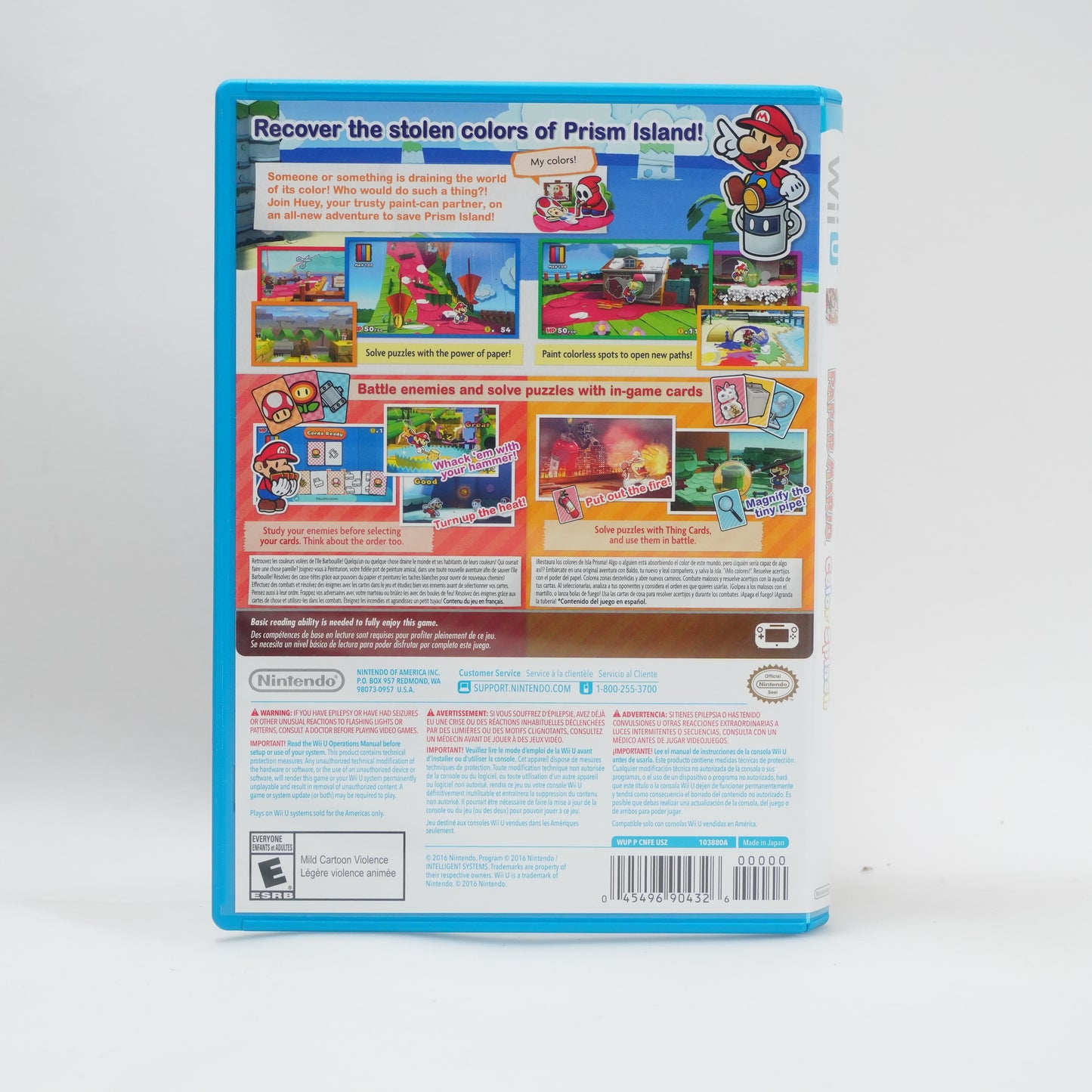 Paper Mario Color Splash (Nintendo Wii U, 2016)