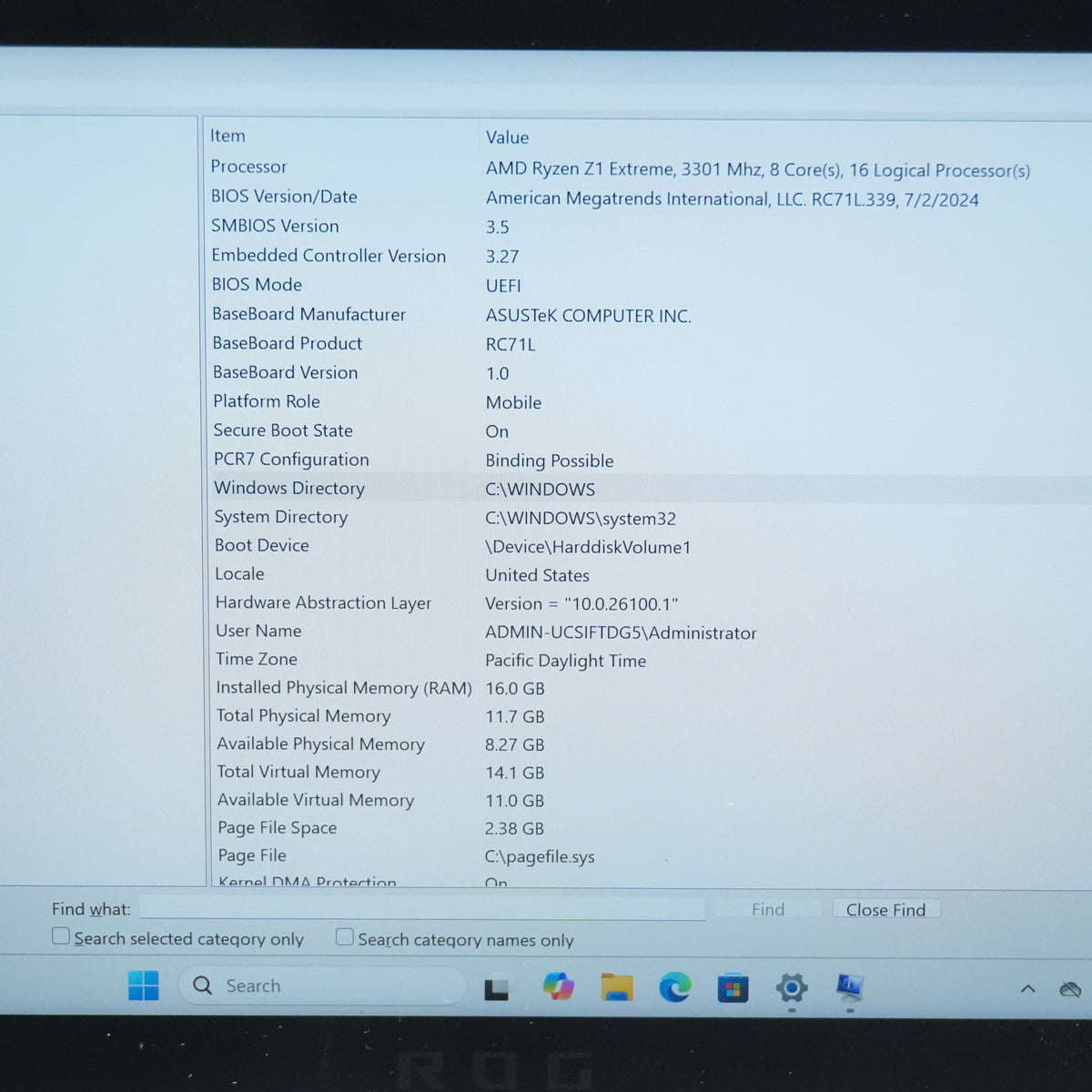 Asus ROG Ally 7" AMD Ryzen Z1 Extreme 16GB RAM 512GB White RC71L-ALLY.Z1X_512