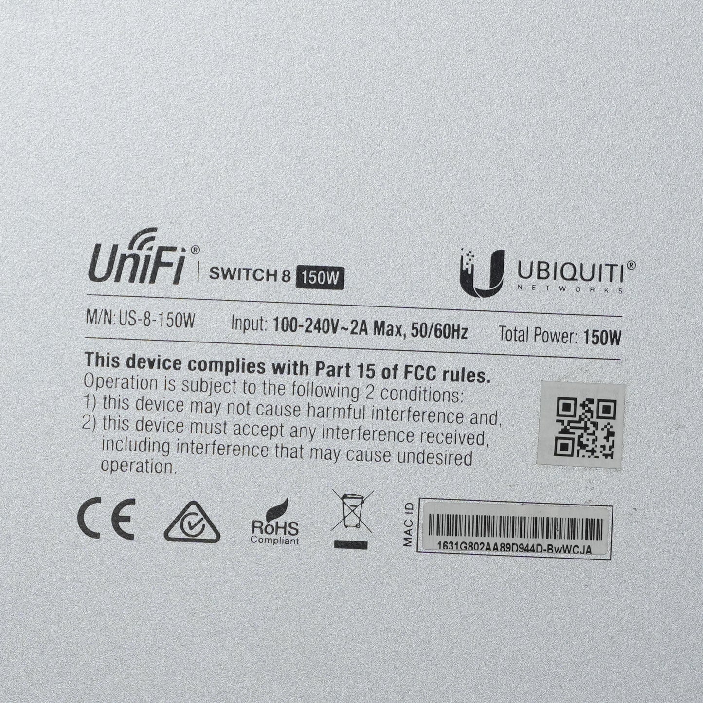 Ubiquiti UniFi Switch US-8-150W
