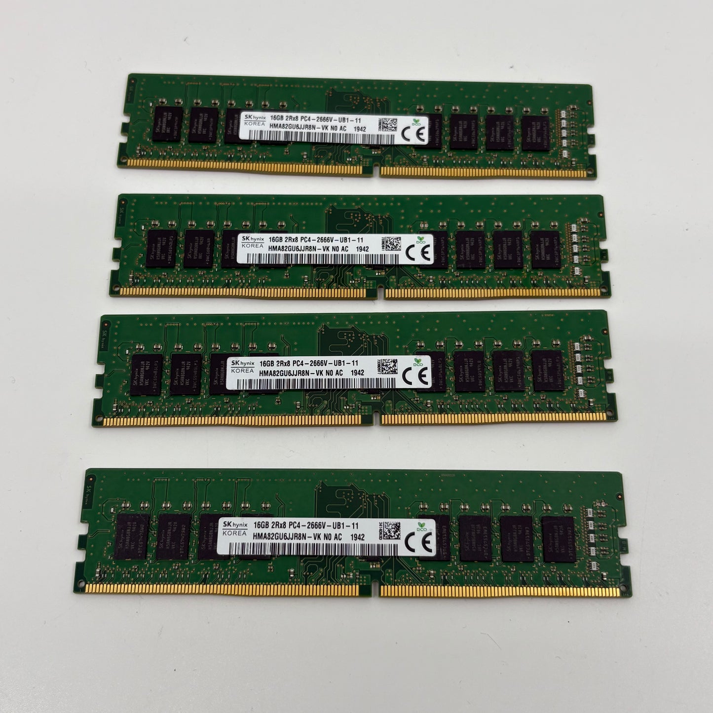 SK Hynix pc4-2666v-ub1-11 64GB (4x16GB) RAM DDR4 2666MHz HMA82GU6JJR8N-VK NO AC