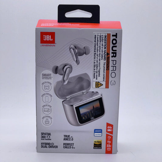 New JBL Tour Pro 3 Noise Cancelling Wireless Earbuds Cream