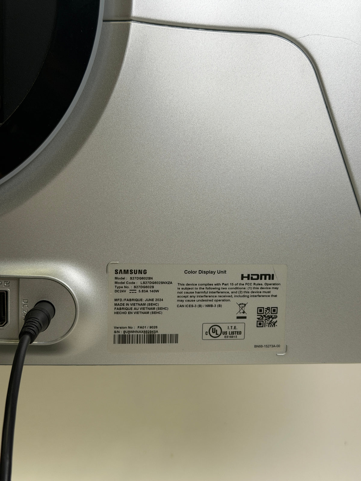 Samsung 27" S27DG602SN QHD OLED OLED Gaming Monitor