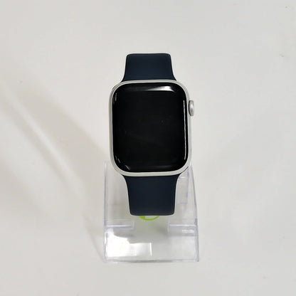 GPS Only Apple Watch Series 9 45MM Silver Aluminum Black Sports Band A2980