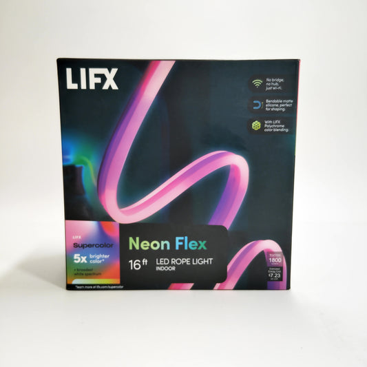 New LIFX Neon Flex 16FT Indoor LED Rope Light 1800 Lumens LFXNEON16 Wifi Alexa