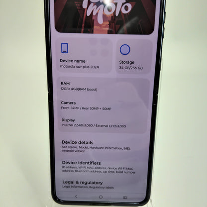 AT&T Motorola Razr+ 256GB 14 Black XT2451-2 Open Box