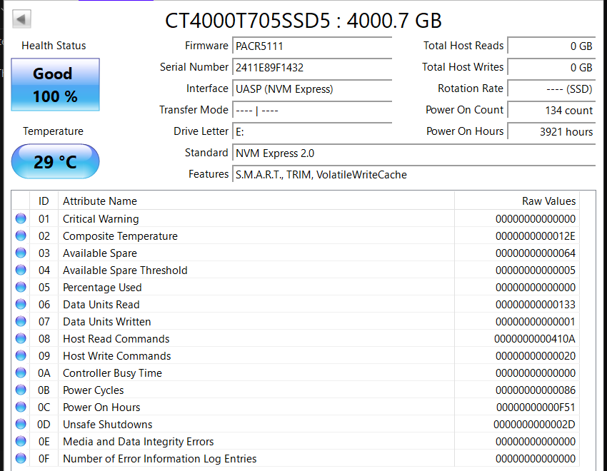 Crucial 2280mm T705 4TB M.2 NVMe Gen 5.0 x 4 SSD CT4000T705SSD5