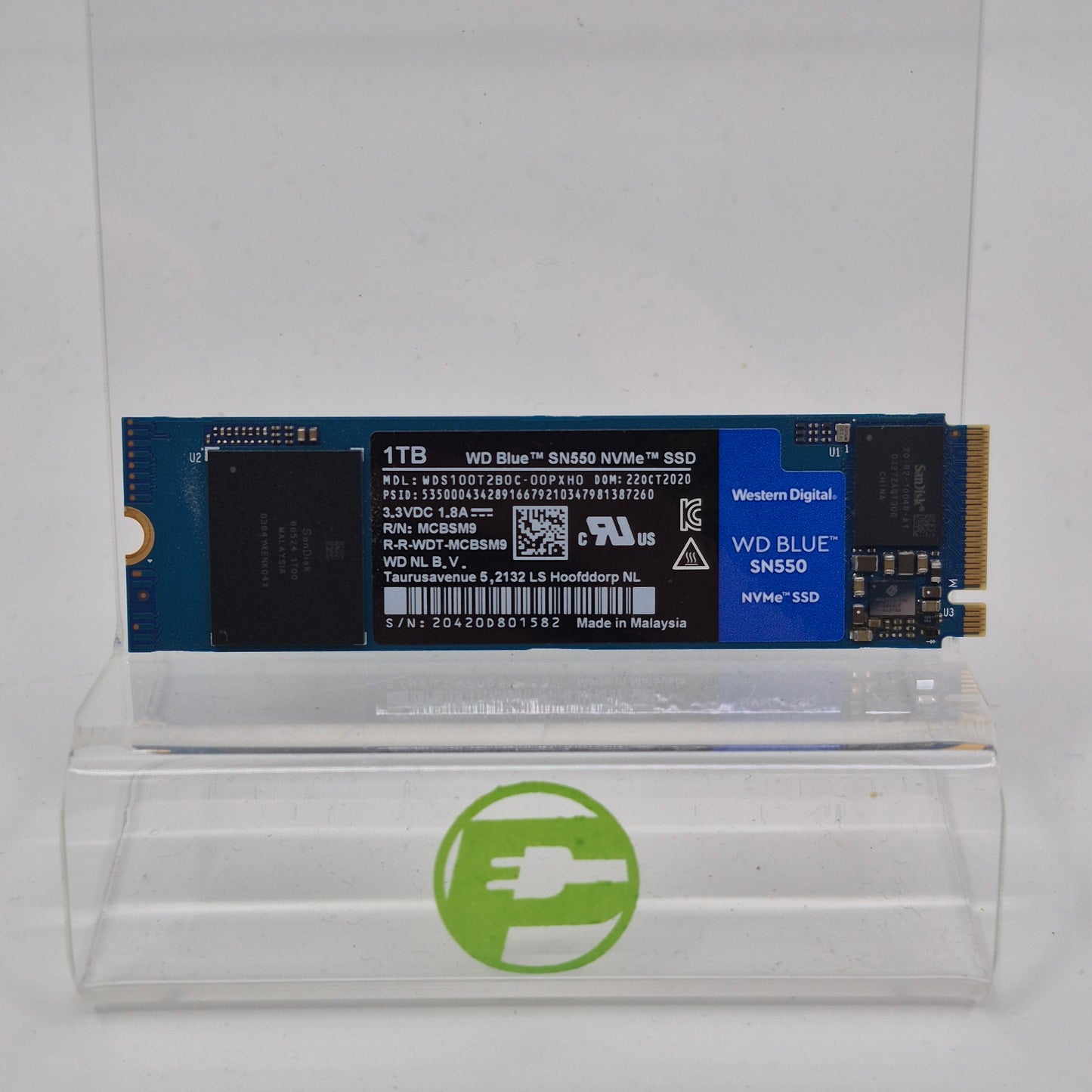 Western Digital 2280mm WD Blue SN550 1TB PCle Gen 3x4 SSD WDS100T2BOC-00PXH0